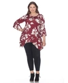 White Mark Plus Size Blanche Tunic Top In Red