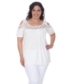 White Mark Plus Size Bexley Tunic Top In White