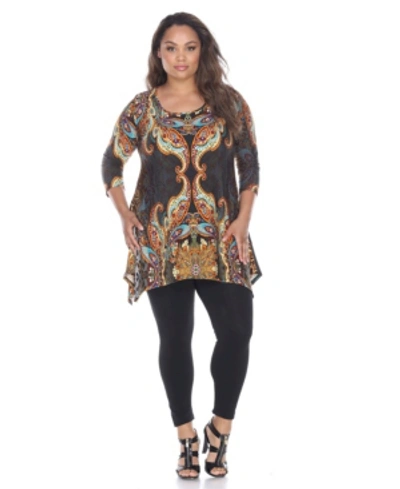 White Mark Maternity Arlene Tunic Top In Brown Mult