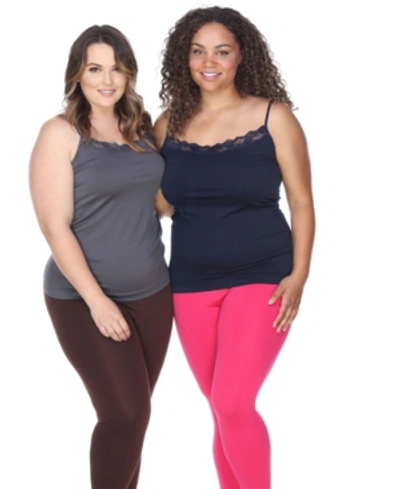 White Mark Plus Size Tank Tops Pack Of 2 In Charcoal N