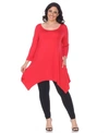 WHITE MARK PLUS SIZE MAKAYLA SCOOP NECK TUNIC TOP