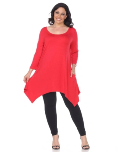 White Mark Plus Size Makayla Tunic Top In Red