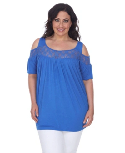 White Mark Plus Size Bexley Tunic Top In Royal Blue