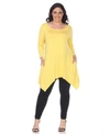 White Mark Plus Size Makayla Tunic Top In Yellow