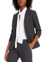 Bar Iii Women's Collarless Open-front Blazer, Created For Macy's In Granite Gray