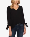 Cece Tie Sleeve Top In Rich Black