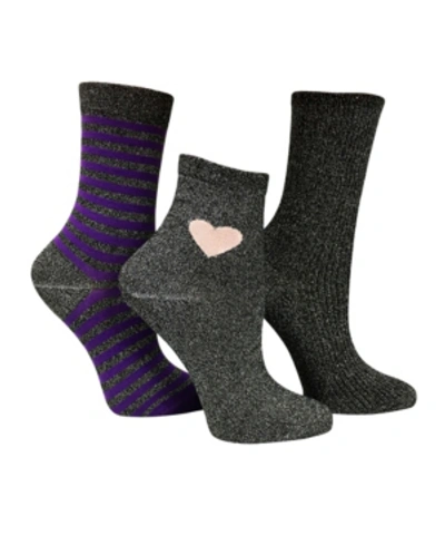 Love Sock Company 3 Pack Women's Funky Shimmer Socks Bundle By In Black Shim