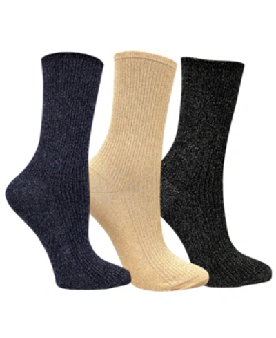 Love Sock Company 3 Pack Women's Shimmer Socks Bundle By In Black Shim