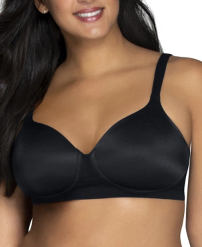 Vanity Fair Women's Breathable Luxe Full Figure Wirefree Bra 71265 In Midnight Black,feather Grey
