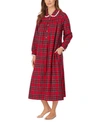Lanz Of Salzburg Red Tartan Flannel Nightgown In Red Plaid
