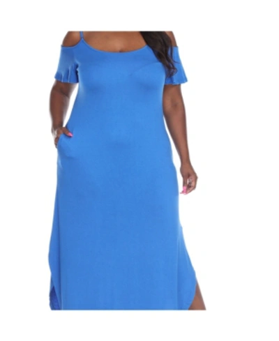 White Mark Plus Size Lexi Maxi Dress In Blue
