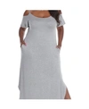 White Mark Plus Size Lexi Maxi Dress In Heather Gr