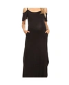 White Mark Plus Size Maternity Lexi Maxi Dress In Black