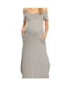 White Mark Maternity Lexi Maxi Dress In Heather Grey