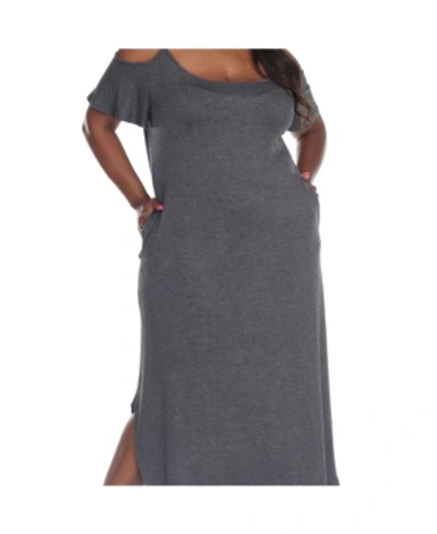 White Mark Plus Size Lexi Maxi Dress In Charcoal