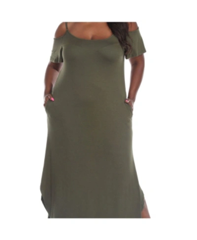 White Mark Plus Size Lexi Maxi Dress In Green