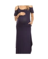 White Mark Plus Size Maternity Lexi Maxi Dress In Navy