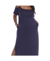 White Mark Plus Size Lexi Maxi Dress In Navy