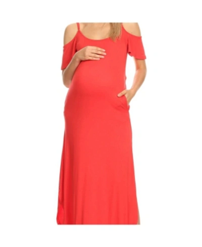 White Mark Maternity Lexi Maxi Dress In Red