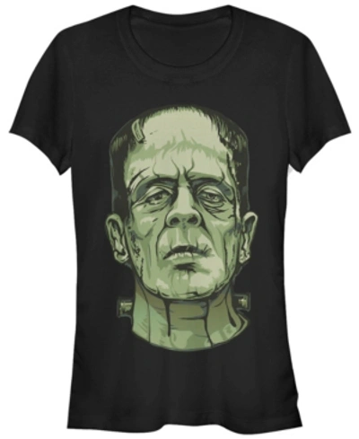 Fifth Sun Universal Monsters Women's Frankenstein Big Face Short Sleeve Tee Shirt In Black