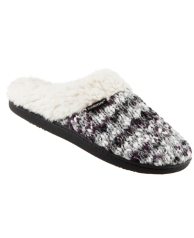 Isotoner Signature Women's Sweater Chunky Knit Amanda Hoodback Slippers In Heather Grey