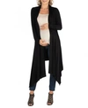 24seven Comfort Apparel Plus Womens Solid Rayon Cardigan Sweater In Black