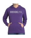 La Pop Art Women's Hooded Word Art Brooklyn Neighborhoods Sweatshirt Top In Purple