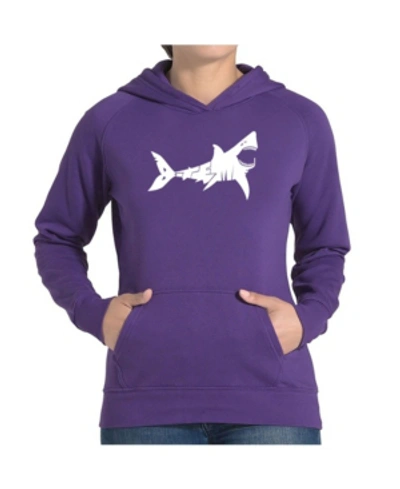 La Pop Art Women's Word Art Hooded Sweatshirt -bite Me In Purple