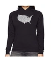 LA POP ART WOMEN'S WORD ART HOODED SWEATSHIRT -THE STAR SPANGLED BANNER