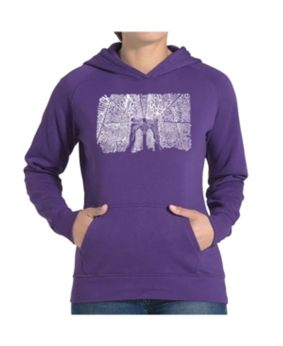 La Pop Art Women's Word Art Hooded Sweatshirt In Purple