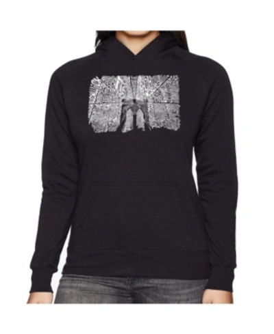 La Pop Art Women's Word Art Hooded Sweatshirt In Black