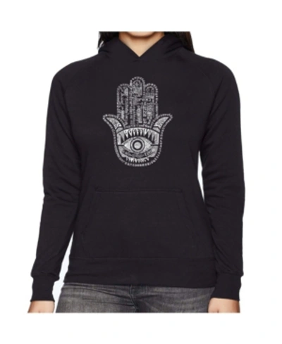La Pop Art Women's Word Art Hooded Sweatshirt In Black