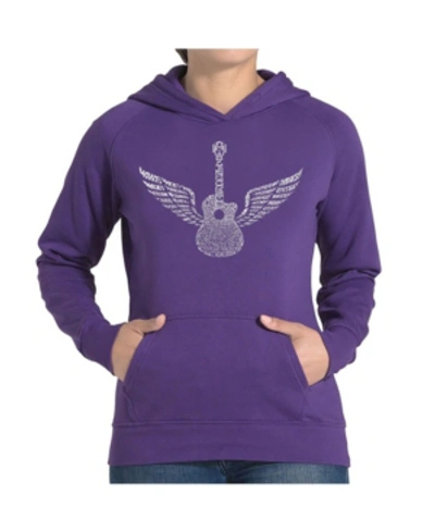 La Pop Art Women's Word Art Hooded Sweatshirt In Purple