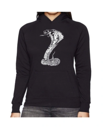 La Pop Art Women's Word Art Hooded Sweatshirt -tyles Of Snakes In Black