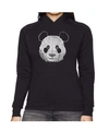 La Pop Art Women's Word Art Hooded Sweatshirt -panda In Black