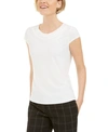 Kasper Cowl-neck Short-sleeve Top In Vanilla Ice
