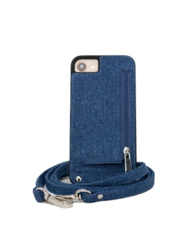 Hera Cases Crossbody 6 Or 6s Or 7 Or 8 Or Se Iphone Case With Strap Wallet In Bleached Denim