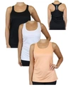 GALAXY BY HARVIC WOMEN'S MOISTURE WICKING RACERBACK TANKS, PACK OF 3