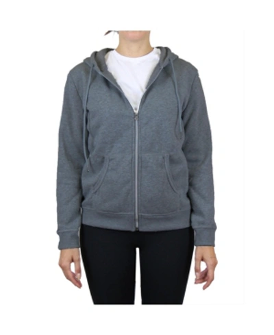 Galaxy By Harvic Women's Fleece-lined Zip Hoodie In Charcoal