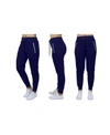 Shop Galaxy By Harvic Women's Loose Fit Jogger Pants With Zipper Pockets In Navy