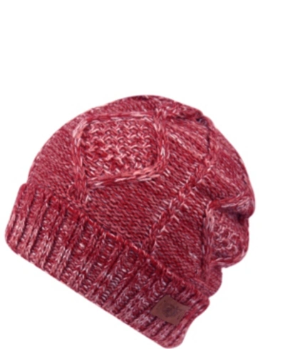 Angela & William Beanie With Sherpa Lining In Multi Pink