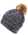 ANGELA & WILLIAM FAUX FUR POM BEANIE WITH FLEECE LINING