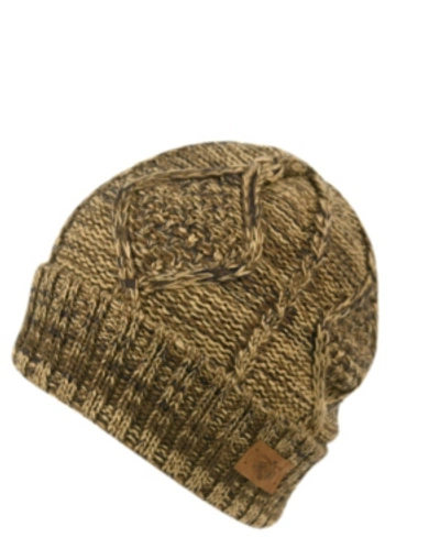 Angela & William Beanie With Sherpa Lining In Multi Olive