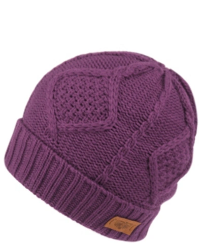 Angela & William Beanie With Sherpa Lining In Purple