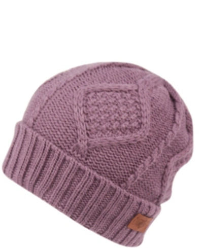 Angela & William Beanie With Sherpa Lining In Lavender