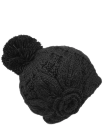 Angela & William Wool Blend Earflap Cap With Sherpa Lining In Black