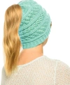 ANGELA & WILLIAM MESSY BUN PONYTAIL CROCHET BEANIE