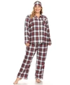 White Mark Plus Size 3-piece Pajama Set In Red White