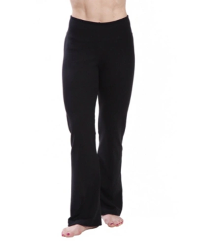 American Fitness Couture Women's High Waist Comfortable Bootleg Yoga Pants In Black