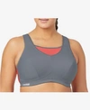 Glamorise Women's Plus Size Sport Elite Performance Camisole Bra In Gray/charcoal
